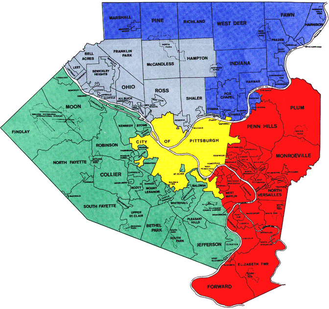 Greater Pittsburgh Zip Code Map 7820